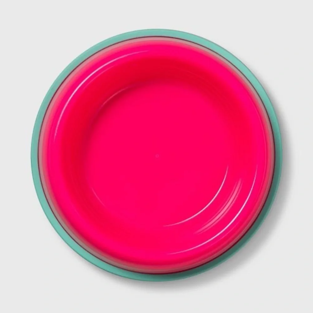 Plastic Dog Bowl Neon Pink Nwt